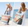 G4Free Beach Bag Waterproof Sandproof Beach Tote Bag Large Capacity Foldable for Women Rainbow
