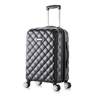 Rockland Melbourne Hardside Expandable Spinner Wheel Luggage Quilt CarryOn 20Inch Black