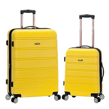 Rockland Melbourne Hardside Expandable Spinner Wheel Luggage Yellow 2 Piece 2028