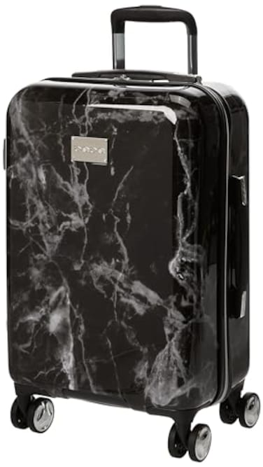 BEBE Reyna 21 Hardside Carryon Spinner CarryOn Luggage Black Marble