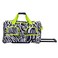 Rockland 22 Polyester Rolling Duffel Bag Lime Zebra