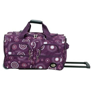 Rockland 22 Polyester Rolling Duffel Bag Purple Pearl