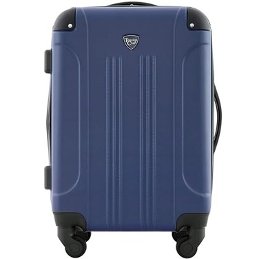 Travelers Club Chicago Hardside Expandable Spinner Luggage Navy Blue 22 CarryOn