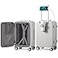 mixi Carry On Luggage with Cup Phone Holder and Charger Hard Shell Suitcases with Spinner Wheels 20 Inch Smoke White