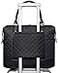 Bluboon Women Ladies Weekender Carryon Tote Bag Overnight Duffel in Trolley Handle Quilted black