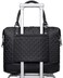Bluboon Women Ladies Weekender Carryon Tote Bag Overnight Duffel in Trolley Handle Quilted black