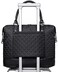 Bluboon Women Ladies Weekender Carryon Tote Bag Overnight Duffel in Trolley Handle Quilted black