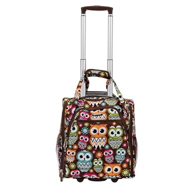 Rockland Melrose Upright Wheeled Underseater CarryOn Luggage Owl
