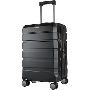 KROSER Hardside Expandable Carry On Luggage with Spinner Wheels Builtin TSA Lock Durable Suitcase Rolling Luggage with USB Port CarryOn 20Inch Black