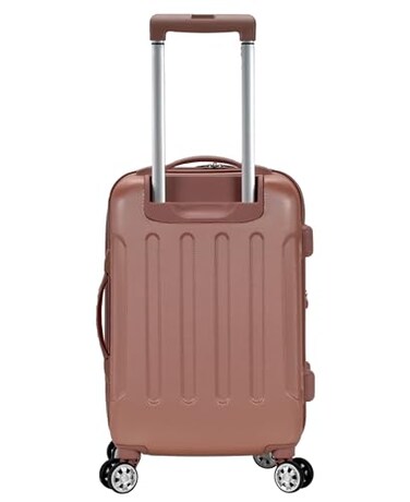 Rockland London Hardside Spinner Wheel Luggage CarryOn 20 Rose Gold