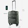 KROSER Softside Expandable Carry On Luggage with Front Business Pockets20 Inch Suitcases with Spinner Wheels Builtin TSA Lock Durable Suitcase Rolling Luggage with USB Port Army Green