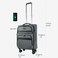KROSER Softside Expandable Carry On Luggage with Front Business Pockets20 Inch Suitcases with Spinner Wheels Builtin TSA Lock Durable Suitcase Rolling Luggage with USB Port Grey