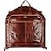 Time Resistance Leather Garment Bag Slim CarryOn Suit Carrier for Dress Protection Brown