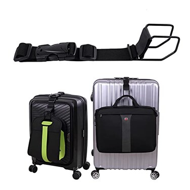 Vigorport Luggage Hook StrapJ Hook for add a Bag LuggageMulti Adjustment Bag Strap Hook with Hands FreeBlackLarge Size
