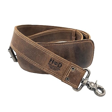 HideDrink Hide Drink Full Grain Leather Adjustable Strap Replacement for Messenger Duffle and Crossbody Bag Handmade Shoulder Strap for Men and Women Bourbon Brown