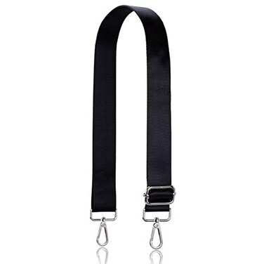 A ALLZEDREAM Allzedream Wide Purse Strap Replacement Crossbody Shoulder Bag Adjustable Black Silver