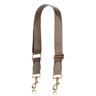 A ALLZEDREAM Allzedream Wide Purse Strap Replacement Crossbody Shoulder Bag Adjustable Taupe Gold Leather
