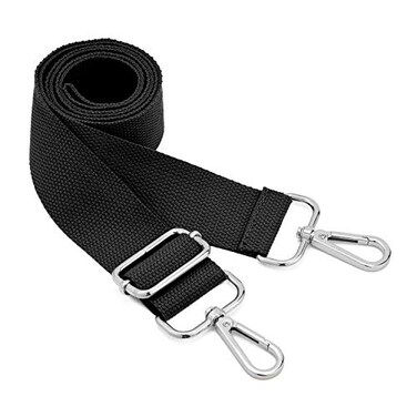 DEVPSISR Wide Shoulder Purse Strap Replacement Adjustable Belt Canvas Bag Crossbody Handbag Silver BuckleBlack