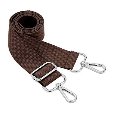 DEVPSISR Wide Shoulder Purse Strap Replacement Adjustable Belt Canvas Bag Crossbody Handbag Silver BuckleBrown