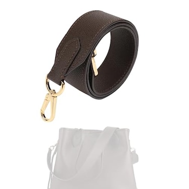 XYJG Vachetta Leather Strap for LVNeverfullbagDouble Sided Usable Cowhide Crossbody Purse Strap for Handbag 354inch long Coated canvasBrown