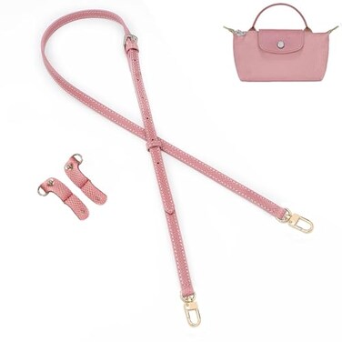 Gastinsave Purse Straps Kit Compatible with Le Pliage XS Crossbody Strap Replacement Adjustable for Longchamp Mini PouchLight Pink Gold