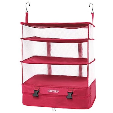 TABITORA Portable Hanging Travel Shelves Bag Packing Cube Organizer Suitcase Storage Large Capacity Rose XL