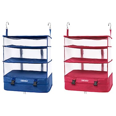 TABITORA Portable Hanging Travel Shelves Bag Packing Cube Organizer Suitcase Storage Large Capacity roseblue XL