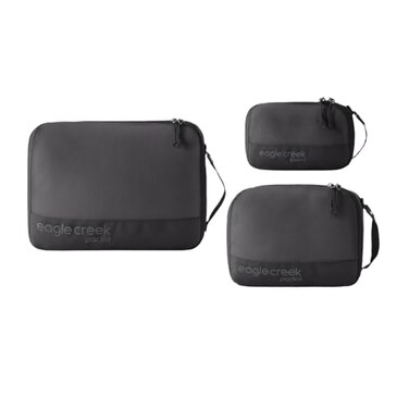 Eagle Creek PackIt Reveal Cube Set Packing Cubes for Compartmentalizing Luggage Durable UltraLightweight WaterResistant Easy Grab Zipper Pull Mesh Windows Black XSSM