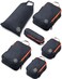 TRIPPED Travel Gear Compression Packing Cubes for Travel 6Piece Lightweight Packing Cubes Set for CarryOn Luggage Backpacks Grey and Orange