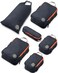 TRIPPED Travel Gear Compression Packing Cubes for Travel 6Piece Lightweight Packing Cubes Set for CarryOn Luggage Backpacks Grey and Orange