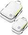 TRIPPED Travel Gear Compression Packing Cubes for Travel 2Piece Lightweight Packing Cubes Set for CarryOn Luggage Backpacks White and Green