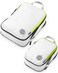 TRIPPED Travel Gear Compression Packing Cubes for Travel 2Piece Lightweight Packing Cubes Set for CarryOn Luggage Backpacks White and Green