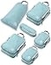 TRIPPED Travel Gear Compression Packing Cubes for Travel 6Piece Lightweight Packing Cubes Set for CarryOn Luggage Backpacks Dusty TealWhite