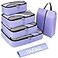 BAGAIL 6 Set Packing CubesTravel Luggage Packing Organizers5setLaundry bag Lavender