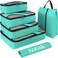 BAGAIL 6 Set Packing CubesTravel Luggage Packing Organizers5setLaundry bag Turquoise