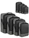 SDGFUI 4 PCS Set Compression Packing Cubes for Travel Lightweight Packaging Organizer Bags for Carry On Space Saving Travel Essentials Cubes for Suitcase Backpack Grey