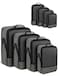 SDGFUI 4 PCS Set Compression Packing Cubes for Travel Lightweight Packaging Organizer Bags for Carry On Space Saving Travel Essentials Cubes for Suitcase Backpack Grey