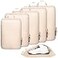 BAGAIL 6 Set Ultralight Compression Packing Cubes Packing Organizer for Travel Accessories Luggage Suitcase Backpack70D Beige