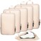 BAGAIL 6 Set Ultralight Compression Packing Cubes Packing Organizer for Travel Accessories Luggage Suitcase Backpack70D Beige
