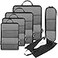 BAGAIL 6 Set Ultralight Compression Packing Cubes Packing Organizer for Travel Accessories Luggage Suitcase Backpack40D FullMesh Black