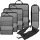 BAGAIL 6 Set Ultralight Compression Packing Cubes Packing Organizer for Travel Accessories Luggage Suitcase Backpack40D FullMesh Black