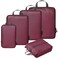 BAGAIL 5 Set Ultralight Compression Packing Cubes Travel Accessories Expandable Packing OrganizersBurgundy