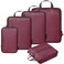 BAGAIL 5 Set Ultralight Compression Packing Cubes Travel Accessories Expandable Packing OrganizersBurgundy
