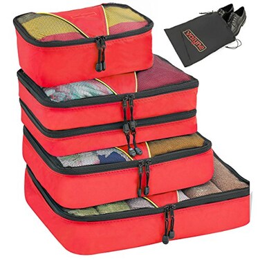 Valyne Packing Cubes 4pcs Set Luggage Travel Organizer Bags with a Free Laundryshoe Bag