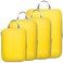 Cambond Compression Packing Cubes for Travel 4 Pack Expandable Luggage Packing Organizers Travel Essentials Accessories Bags Compression Cubes Space Saver for Carry on Suitcases Yellow