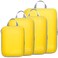 Cambond Compression Packing Cubes for Travel 4 Pack Expandable Luggage Packing Organizers Travel Essentials Accessories Bags Compression Cubes Space Saver for Carry on Suitcases Yellow