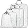 Cambond Compression Packing Cubes Travel 5 Set Packing Cubes for Carry on Suitcases Lightweight Expandable Luggage Organizers Space Saver Cubes with Laundry Bag White Teardropshaped Texture