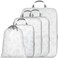 Cambond Compression Packing Cubes Travel 5 Set Packing Cubes for Carry on Suitcases Lightweight Expandable Luggage Organizers Space Saver Cubes with Laundry Bag White Teardropshaped Texture