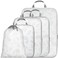 Cambond Compression Packing Cubes Travel 5 Set Packing Cubes for Carry on Suitcases Lightweight Expandable Luggage Organizers Space Saver Cubes with Laundry Bag White Teardropshaped Texture