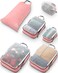TRIPPED Travel Gear Large Packing Cube Set with See Through Mesh Compression Packing Cubes Travel Organizers by Dusty Rose